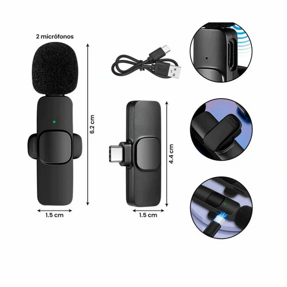 Micrófono Inalámbrico K9 Compatible con iPhone - Calidad de Sonido Superior