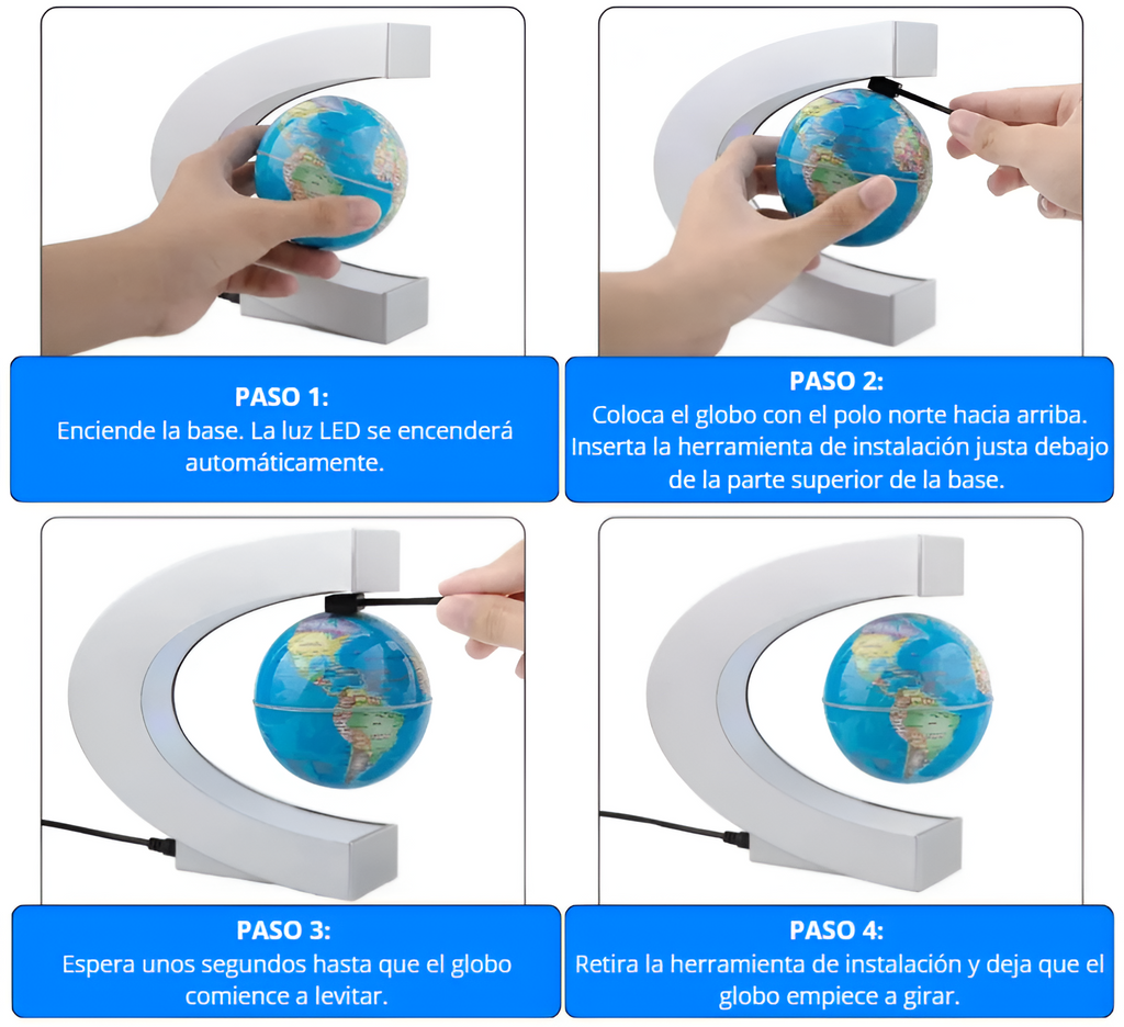🌍 Lámpara LED Globo Flotante con Levitación Magnética