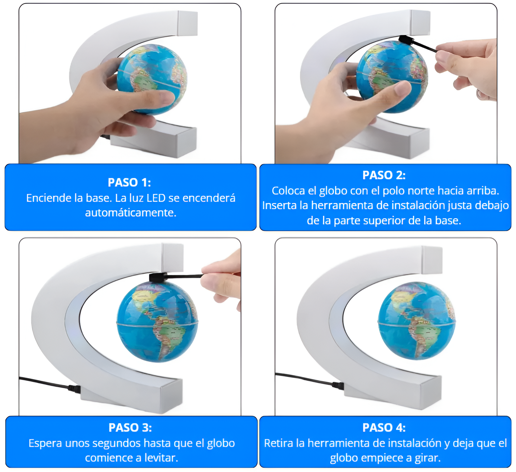 🌍 Lámpara LED Globo Flotante con Levitación Magnética