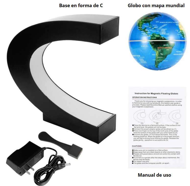 🌍 Lámpara LED Globo Flotante con Levitación Magnética