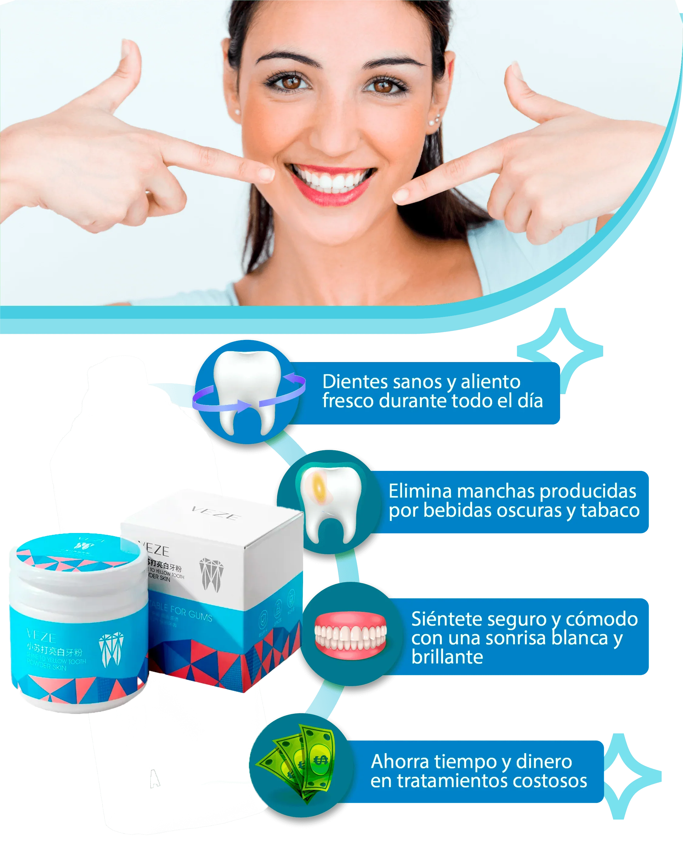 POLVO BLANQUEADOR DE DIENTES