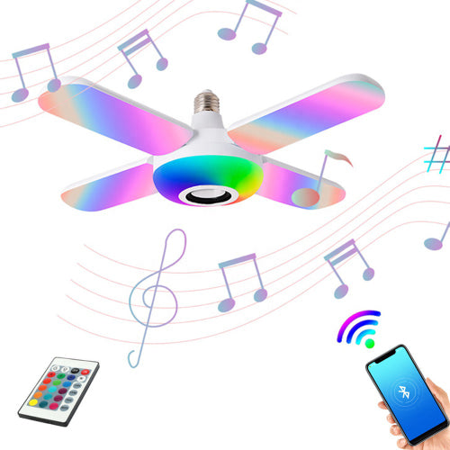 Bombillo con Apas Parlante Luces RGB