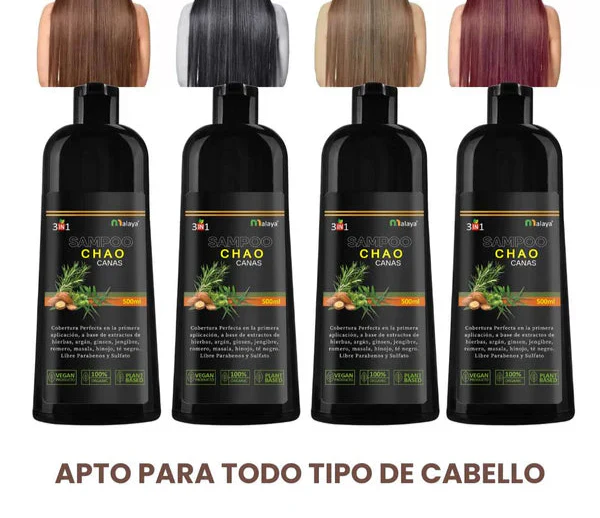 SHAMPOO CHAO — Cubre Canas + Tratamiento Profesional en Minutos.