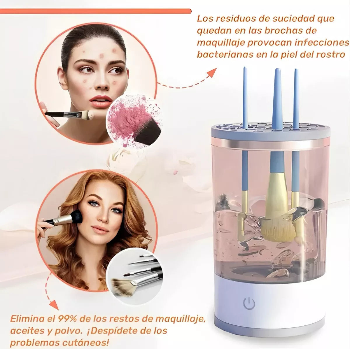 LIMPIADOR AUTOMÁTICO DE BROCHAS DE MAQUILLAJE