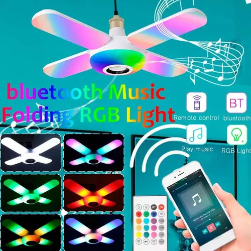 Bombillo con Apas Parlante Luces RGB