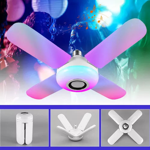 Bombillo con Apas Parlante Luces RGB