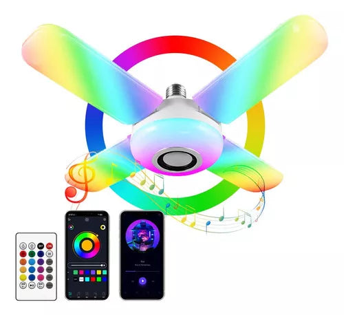 Bombillo con Apas Parlante Luces RGB