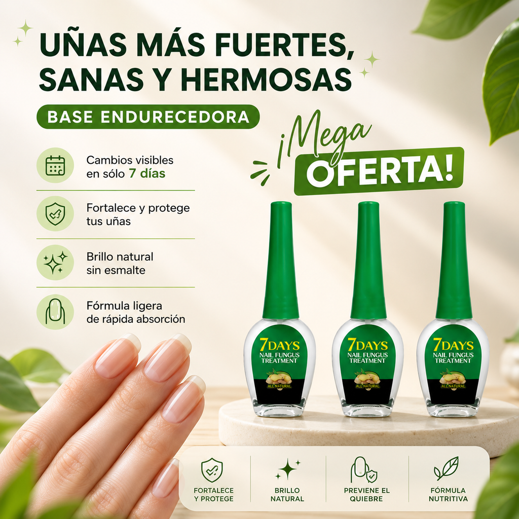 💅 Combo x3 Base Endurecedora para Uñas Más Fuertes, Resistentes y Saludables