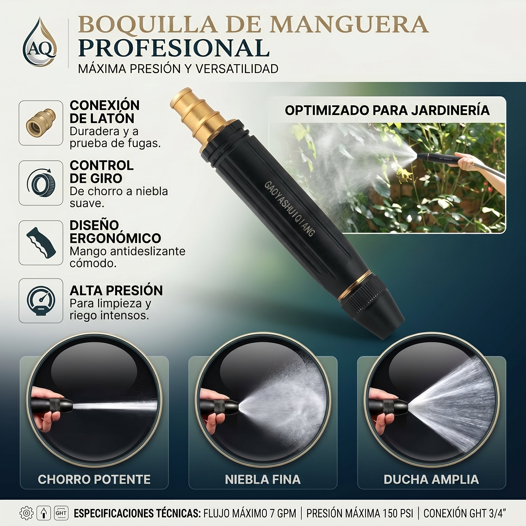 Boquilla Propulsora XPress™ | Convierte cualquier manguera en una potente hidrolavadora en segundos