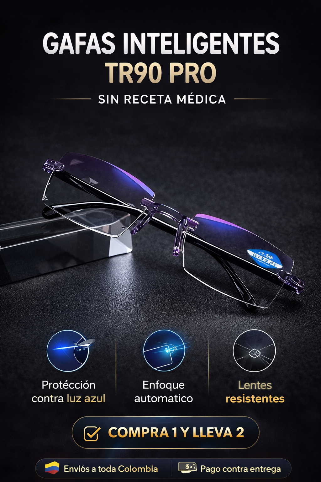 Gafas Inteligentes TR90 Pro Titanium FM 🔥 Compra 1 y lleva 2