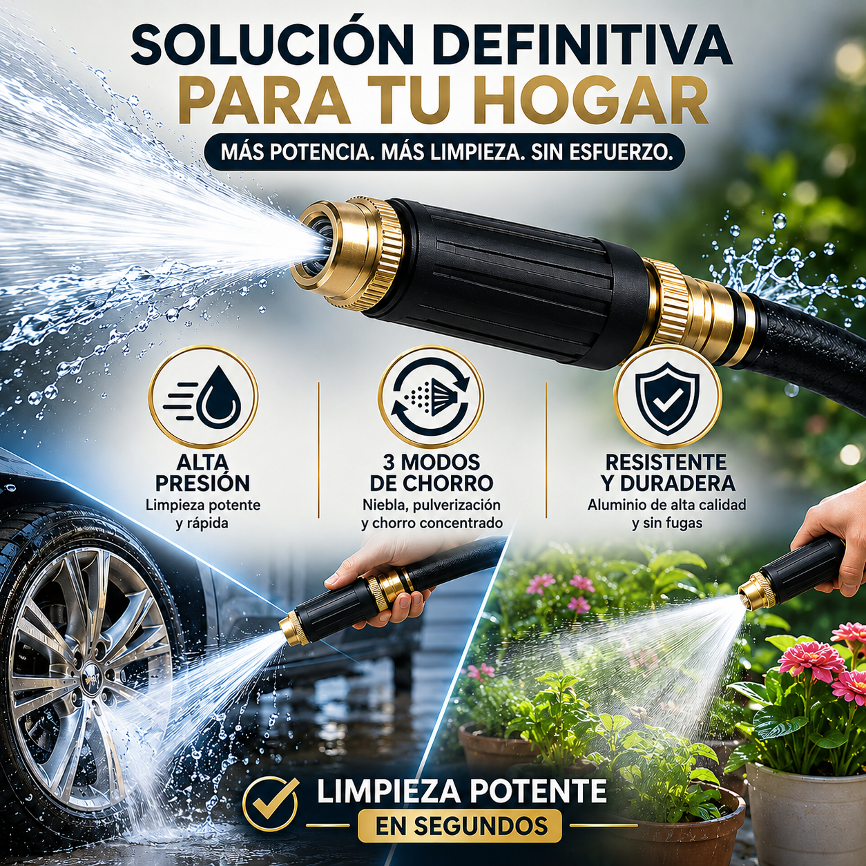 Boquilla Propulsora XPress™ | Convierte cualquier manguera en una potente hidrolavadora en segundos