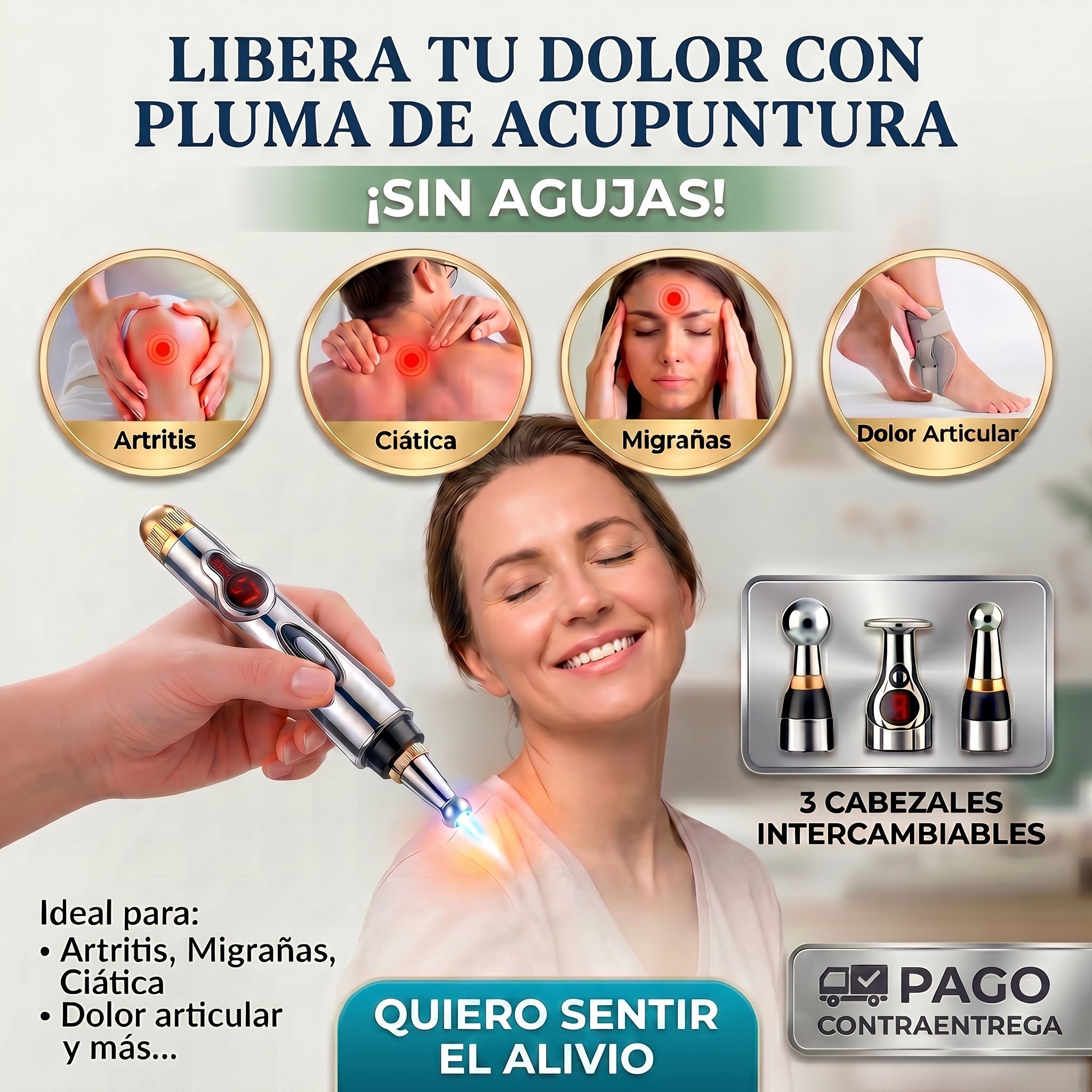 ⚡ Relaja cuello, espalda y piernas en minutos — sin agujas ni rutinas complicadas  💆‍♂️ Relax Pen™ + 2 Geles Incluidos