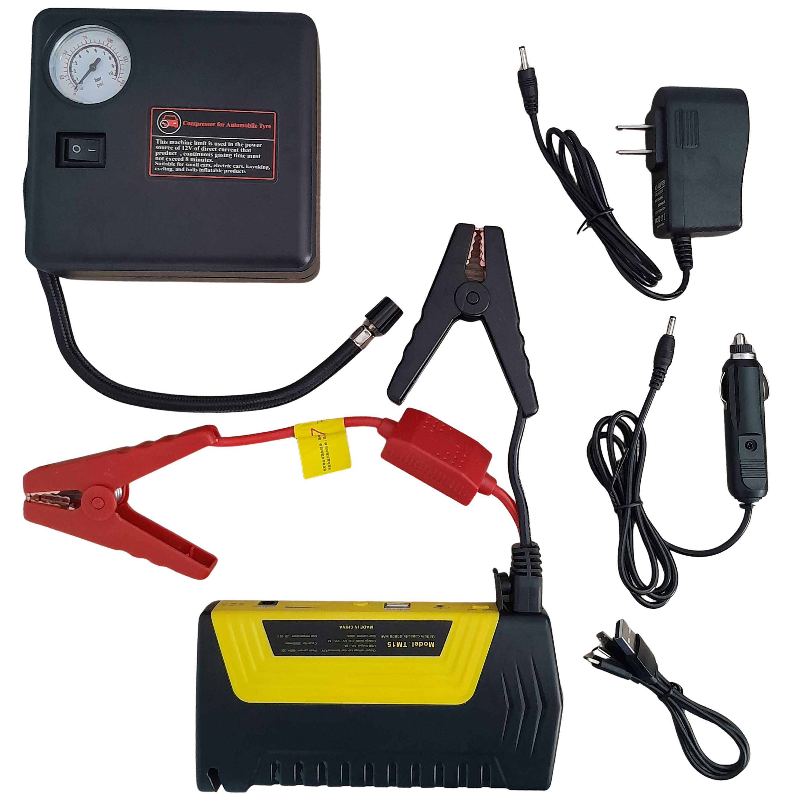 ARRANCADOR DE BATERIA PORTATIL 4 em 1