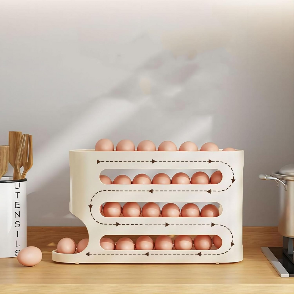 🥚✨ Organizador de Huevos de 4 Niveles! ¡Ahorra Espacio y Mantén tu Cocina Siempre Ordenada!
