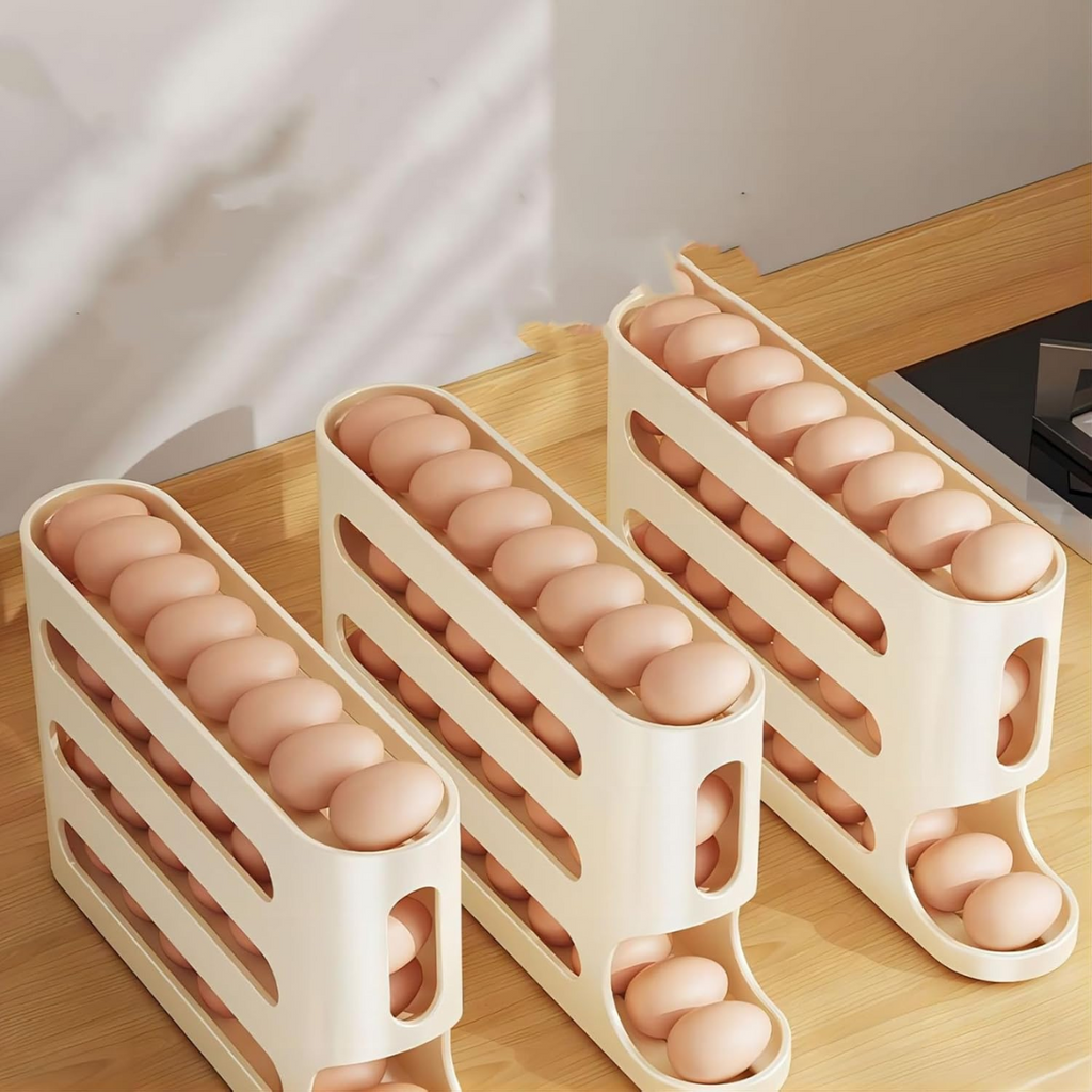 🥚✨ Organizador de Huevos de 4 Niveles! ¡Ahorra Espacio y Mantén tu Cocina Siempre Ordenada!
