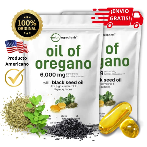 ACEITE DE OREGANO Y SEMILLA NEGRA - DETOX NATURAL 90 CAPSULAS.