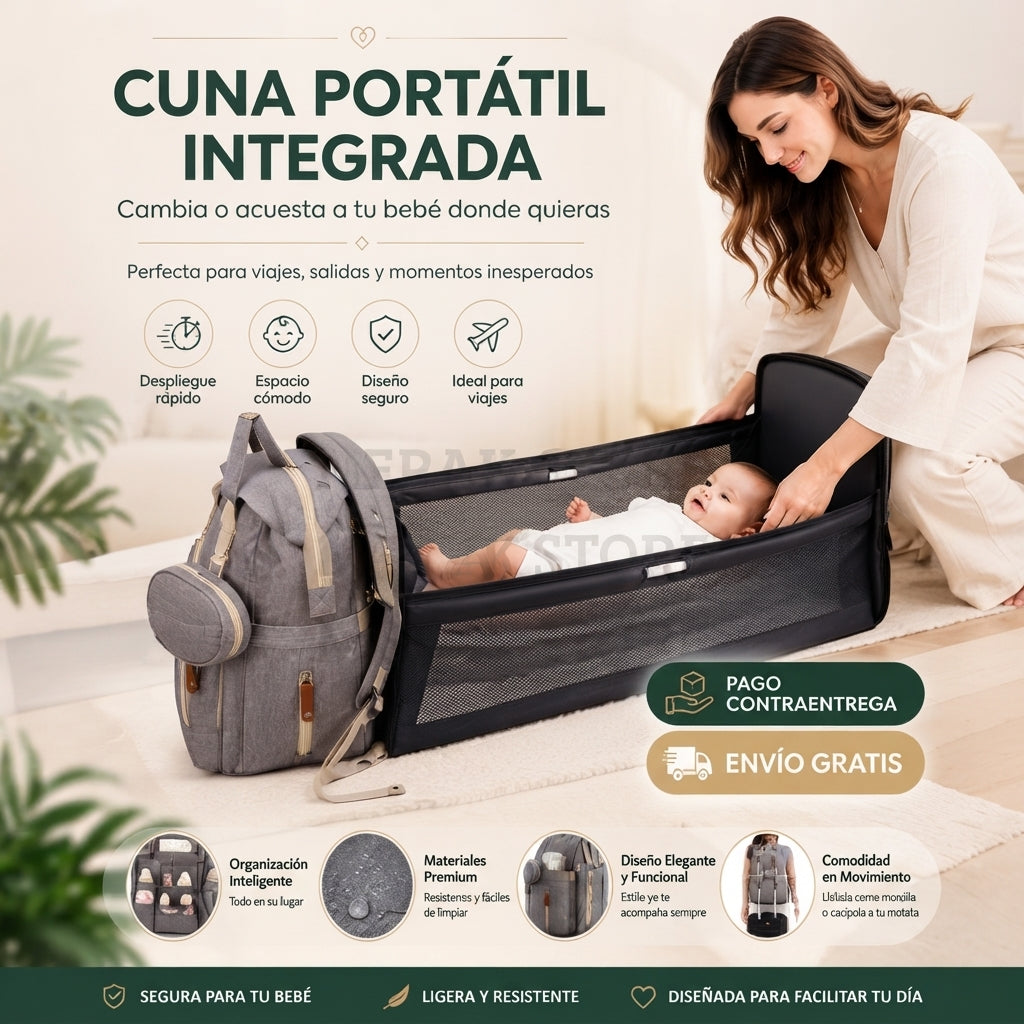 La pañalera que mantiene todo organizado, dondequiera que vayas con tu bebé.