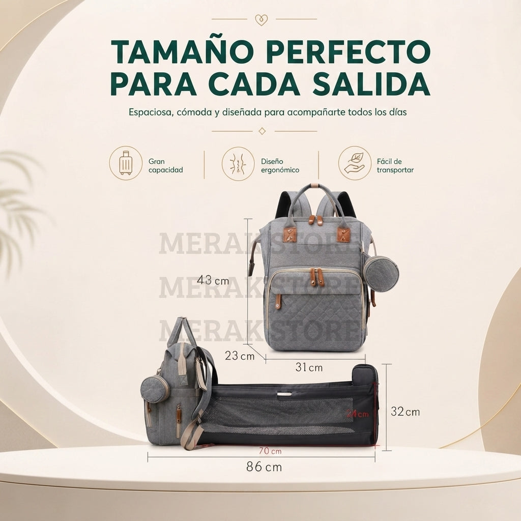 La pañalera que mantiene todo organizado, dondequiera que vayas con tu bebé.