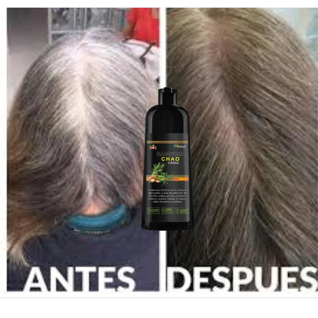 SHAMPOO CHAO — Cubre Canas + Tratamiento Profesional en Minutos.