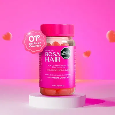 ROSA HAIR -  Refuerza tu belleza con Rosa Hair™ – Activa el crescimiento capilar, reducir caída de calleo, fortalece las uñas y mejora la textura de la piel.