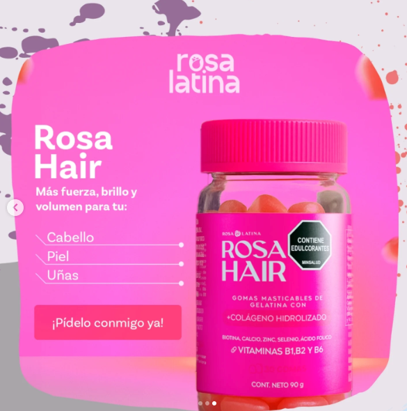 ROSA HAIR -  Refuerza tu belleza con Rosa Hair™ – Activa el crescimiento capilar, reducir caída de calleo, fortalece las uñas y mejora la textura de la piel.