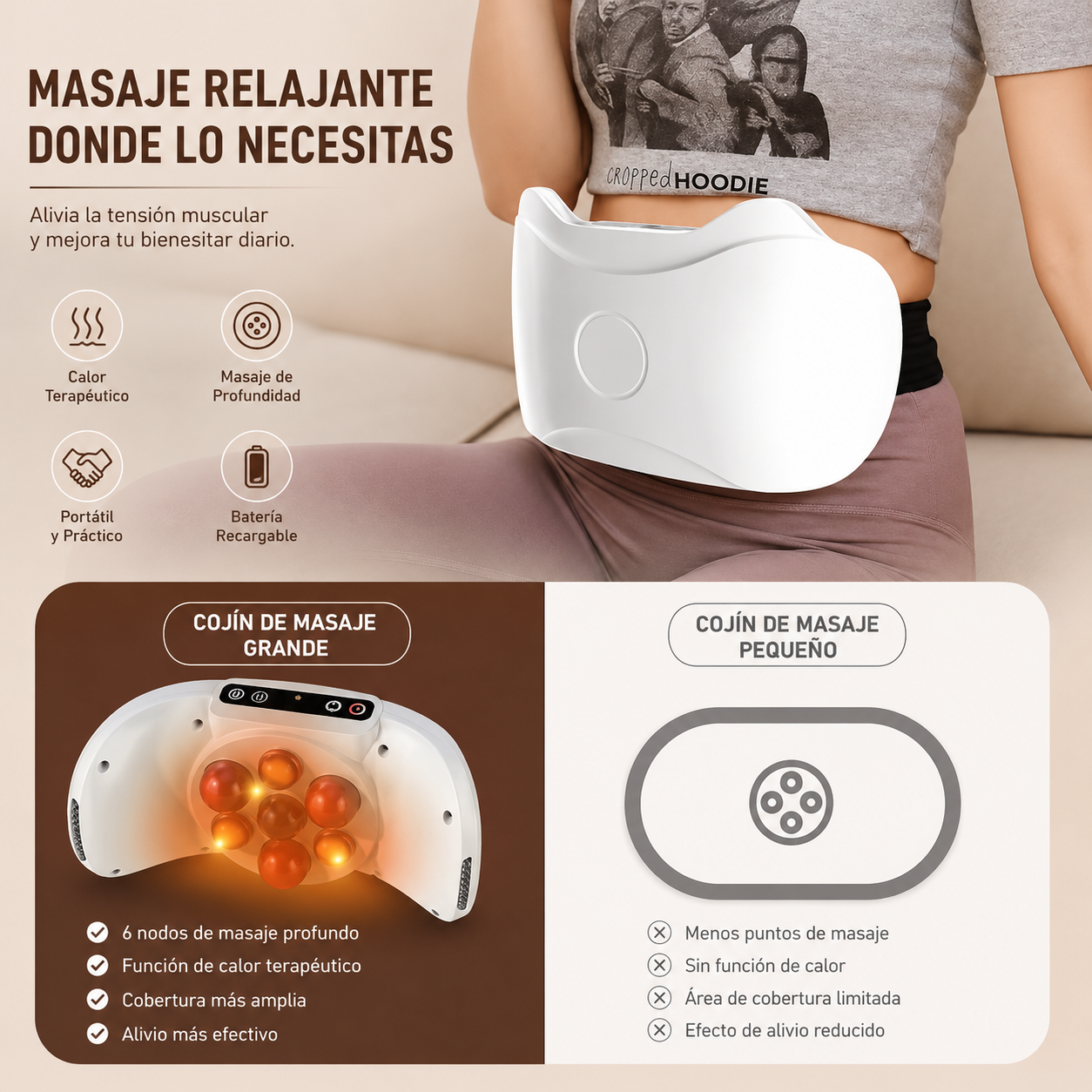 Masajeador Abdominal Eléctrico Inalámbrico para Quemar Grasa y Digerir